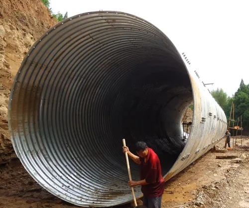 Corrugated steel culvert pipe
