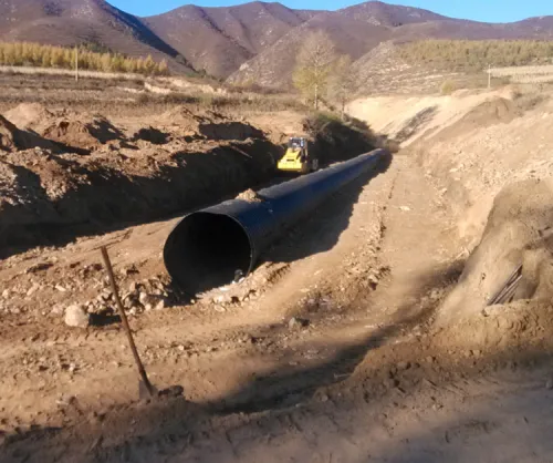 Corrugated steel drainage culvert