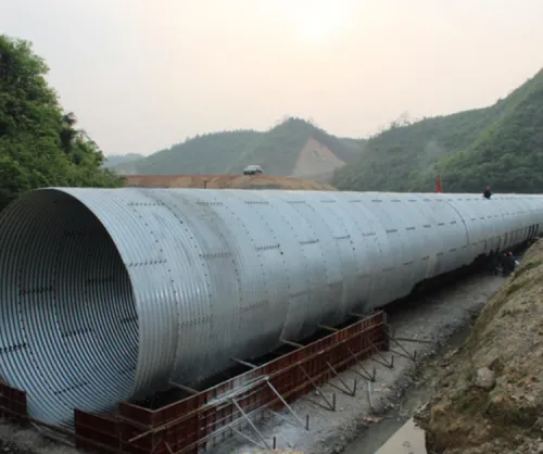 Corrugated steel drainage pipe
