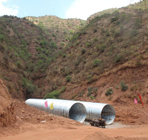 Diameter 4meter corrugated steel pipe in PanZhiHua