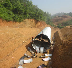 Structre plate diameter 6 meters, culvert length 130 meters,  MeiDa Express way
