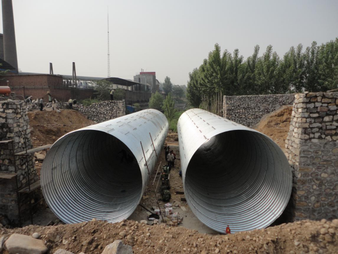 Galvanized corrugated metal pipe