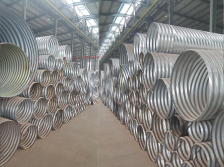 Rolled corrugated metal pipe