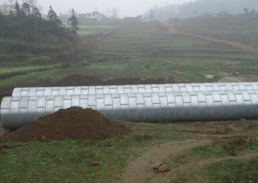 Multi plate corrugated steel pipe