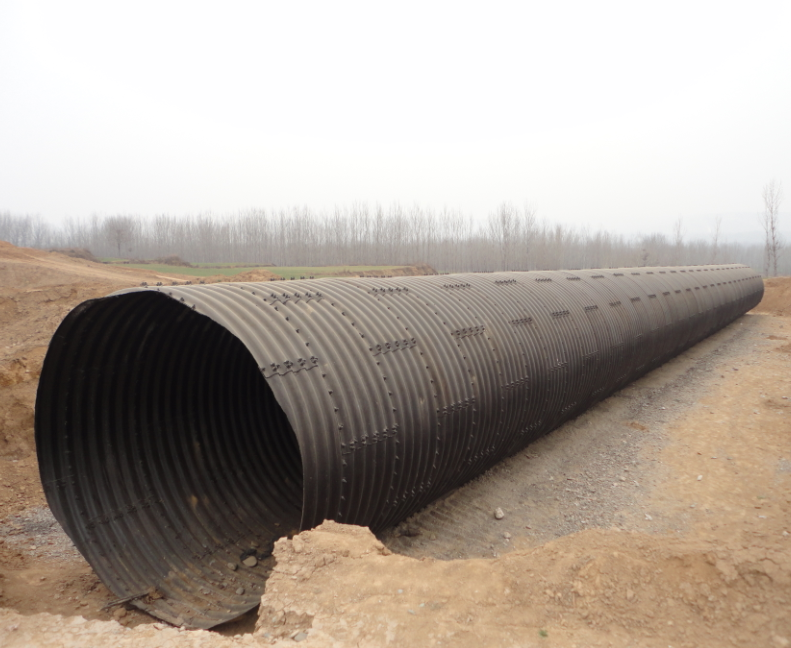 Corrugated  steel  sewer pipe