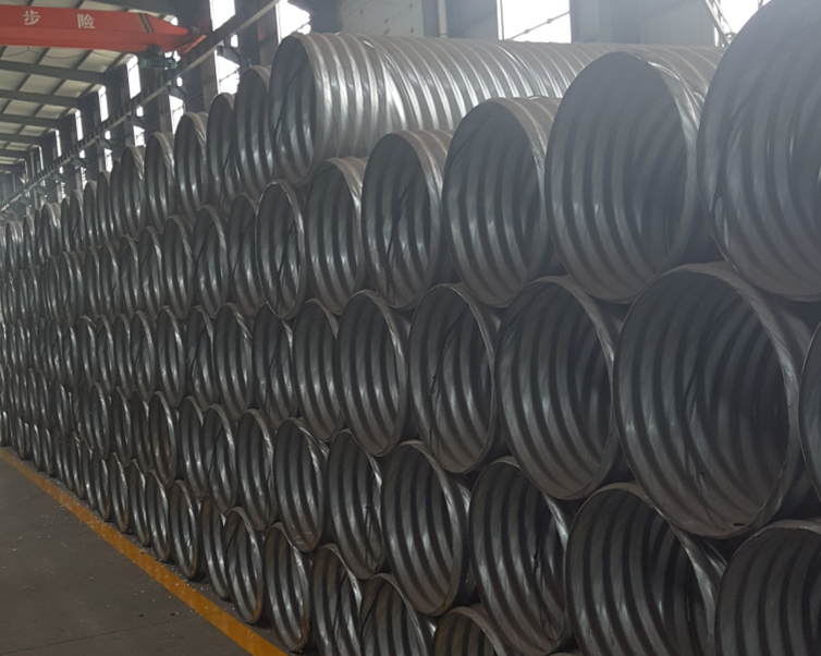 Rolled corrugated steel pipe
