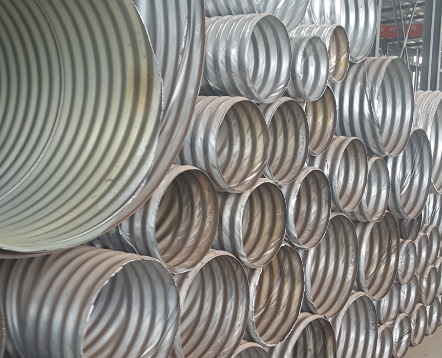 Rolled corrugated steel pipe