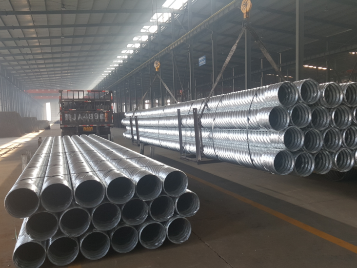 Helical corrugated steel pipe