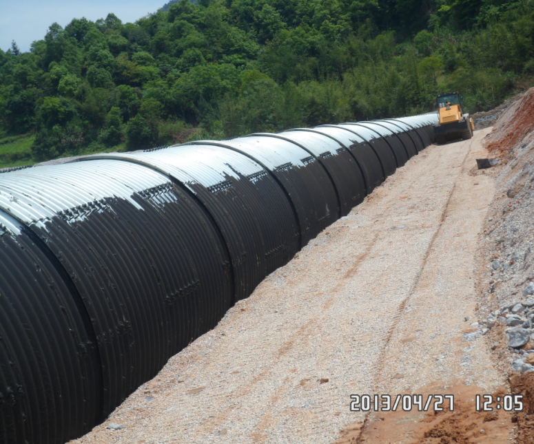 Hot dipped plastic coating steel corrugated pipe