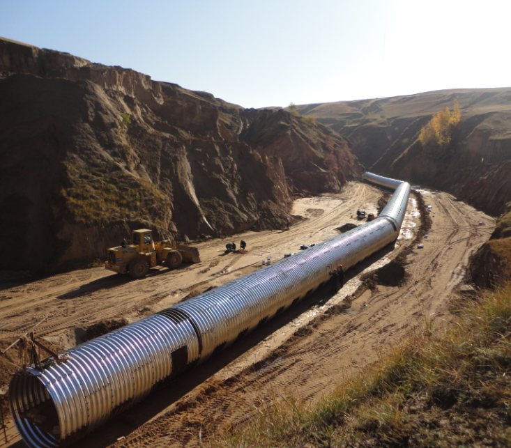 Metal corrugated culvert pipe