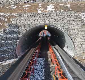 Anjialing coal mine conveyor belt protection to meet 500 tons of mine car passage