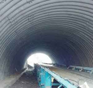 A coal mine across the tape transport system construction project in Inner Mongolia
